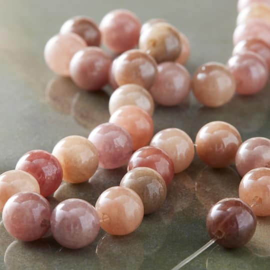 12 Pack: Electroplated Sunstone Round Beads, 8mm by Bead Landing™